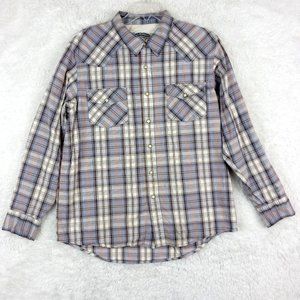 Mo55 Issue‎ Mens Shirt Button Down Multicolor Plaid Snap Workwear Cotton Large